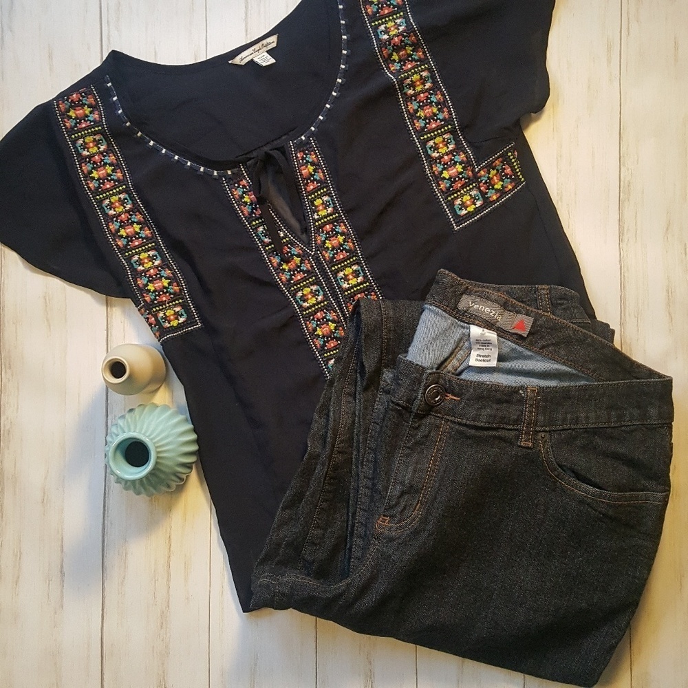 Venezia Stretch Bootcut Jeans - Sz 2 tall
